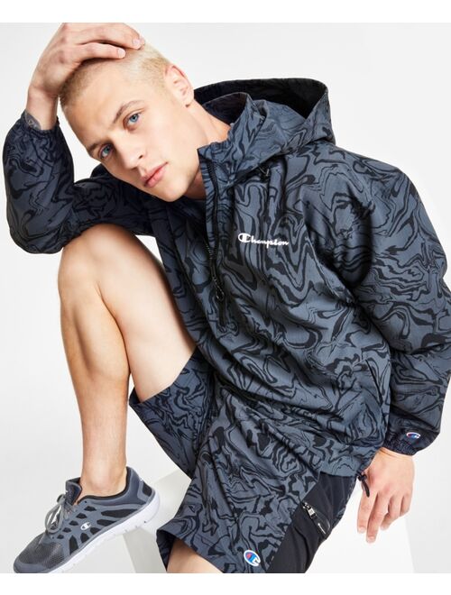 CHAMPION Men's Standard-Fit Logo-Print Water-Resistant Ripstop Anorak