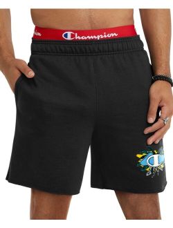 Men's Powerblend Standard-Fit Logo-Print 7" Fleece Shorts