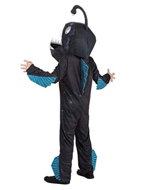 Fun Costumes Bigmouth Angler Fish Costume for Kids, Light Up Angler Fish Halloween Costume