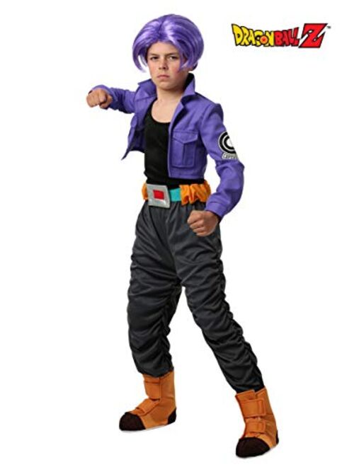 Fun Costumes Kid's Dragon Ball Z Trunks Costume, Saiyan Anime Halloween Costume with Purple Wig