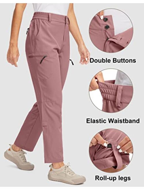 G Gradual Women's Hiking Pants with Zipper Pockets Convertible Lightweight Quick Dry Stretch Cargo Camping Pants