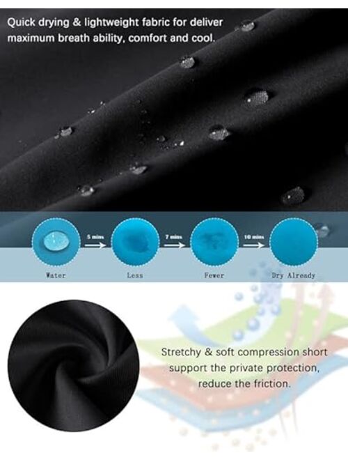 G Gradual Mens Swim Trunks with Compression Liner 5 inch Inseam Quick Dry Bathing Suits with Zipper Pocket-No Thigh Chafing