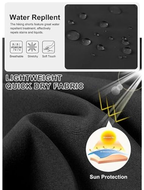 G Gradual Women's 10" Hiking Golf Long Shorts with 5 Pockets Knee Length Lightweight Quick Dry Cargo Bermuda Shorts for Women