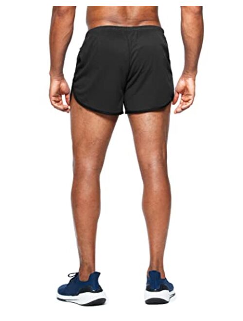 G Gradual Men's Running Shorts 3 Inch Quick Dry Gym Athletic Jogging Shorts with Zipper Pockets