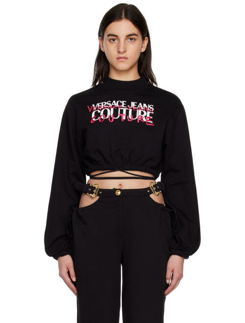 VERSACE JEANS COUTURE Black Embroidered Sweatshirt