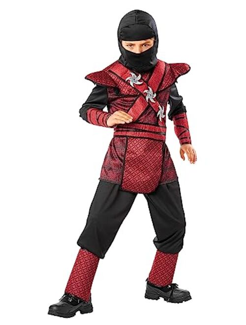 Fun Costumes Ninja Costume Boys | Regal Red Ninja Costume, Boys Halloween Kids Red Ninja Warrior Costume