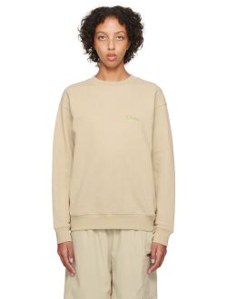 DIME Beige Embroidered Sweatshirt
