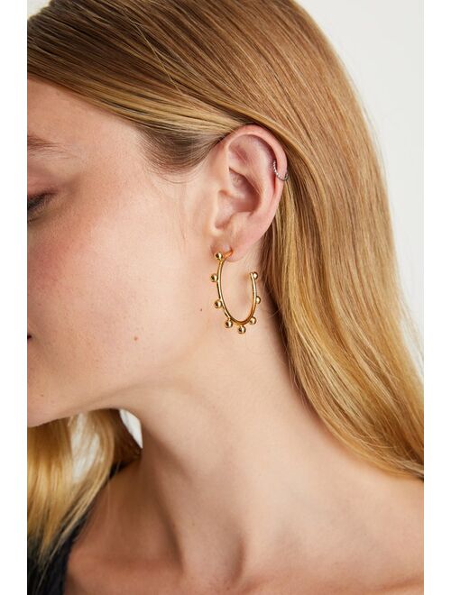 Lulus Dot Topic 14KT Gold Studded Hoop Earrings