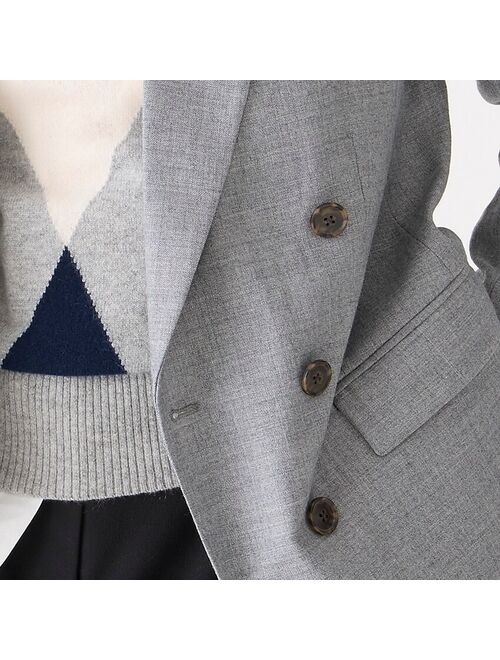 J.Crew Collection relaxed double-breasted blazer in drapey wool blend