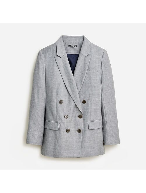 J.Crew Collection relaxed double-breasted blazer in drapey wool blend