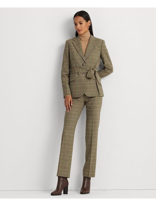 Polo Ralph Lauren LAUREN RALPH LAUREN Women's Checked Plaid Wool-Blend Twill Blazer