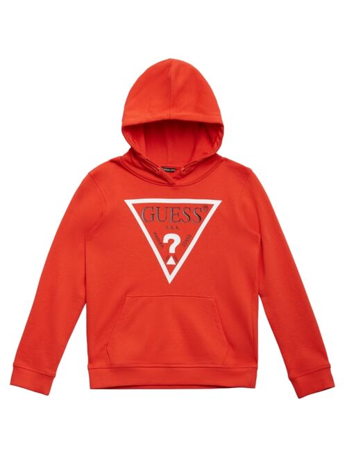 GUESS Big Boys French Terry Screen Print Triangle Logo Hoodie