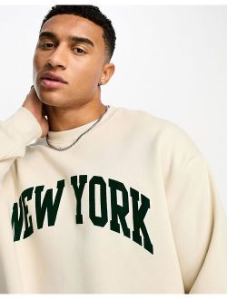 New York sweatshirt in ecru