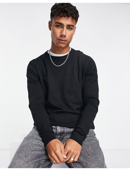 Pull&Bear relaxed fit sweater in black