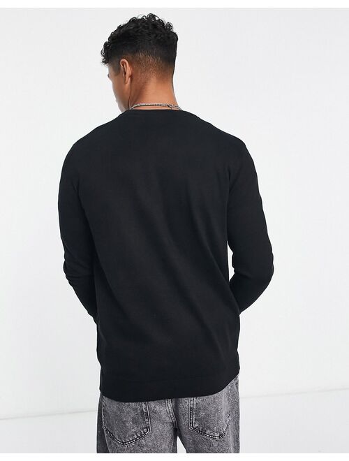 Pull&Bear relaxed fit sweater in black