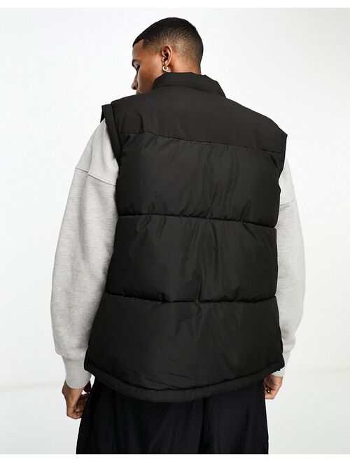 Pull&Bear puffer vest in black