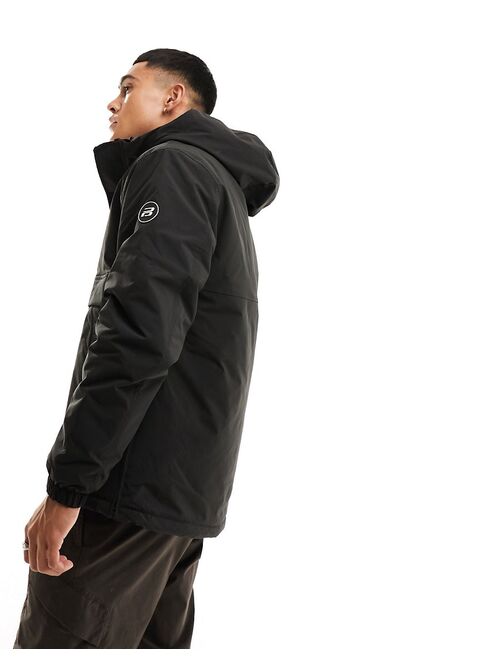 Pull&Bear front pocket pullover jacket in black