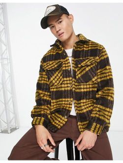 plaid overshirt in brown