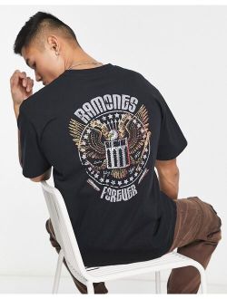 x Ramones printed t-shirt in black