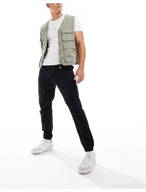 Pull&Bear parachute pants in black