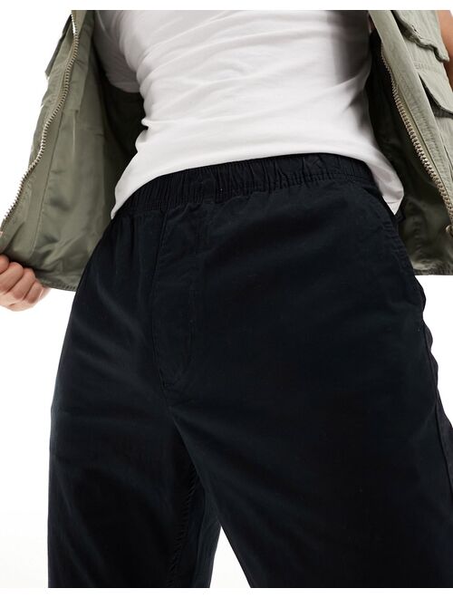 Pull&Bear parachute pants in black