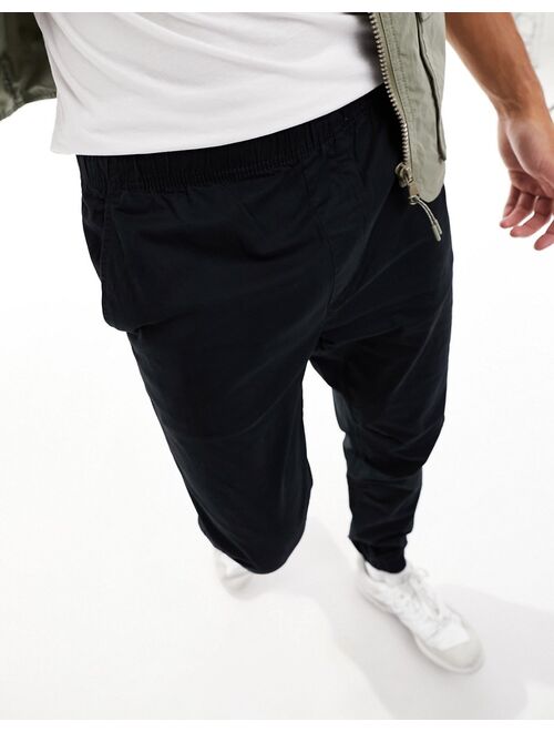 Pull&Bear parachute pants in black