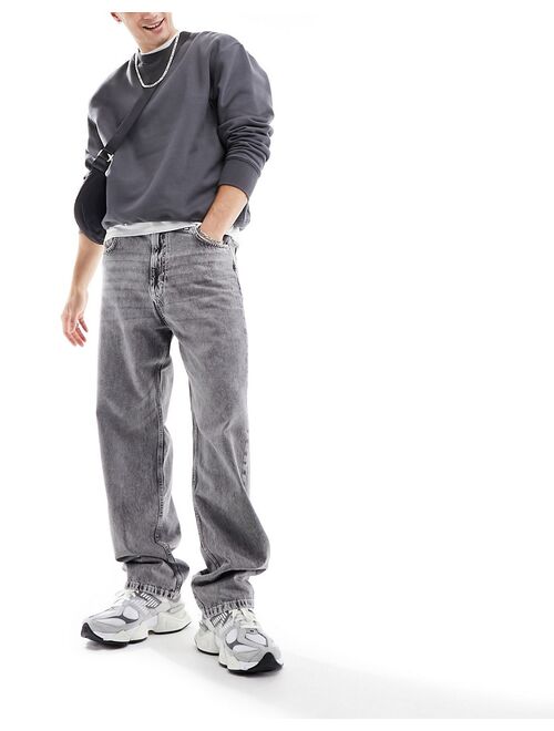 Pull&Bear baggy fit jeans in gray