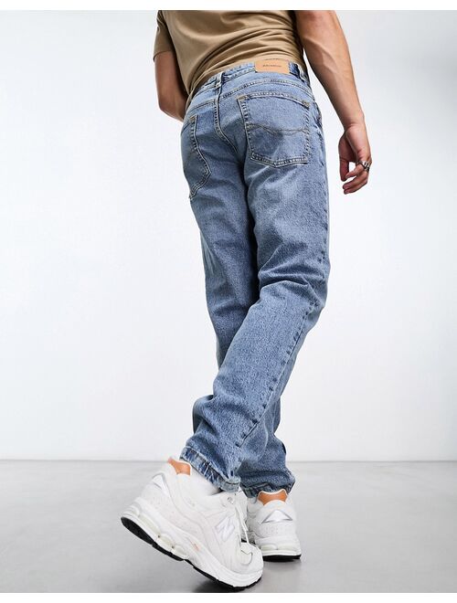 Pull&Bear straight fit jeans in medium blue