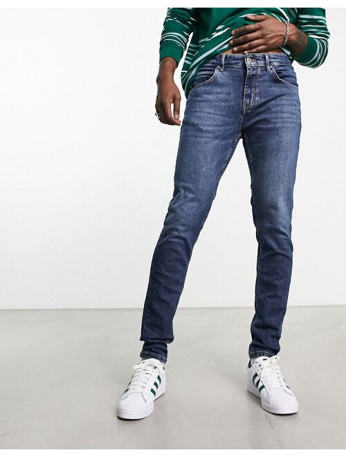Pull&Bear basic skinny jeans in dark blue