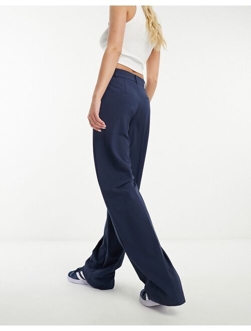 Pull&Bear high waisted tailored pants in navy
