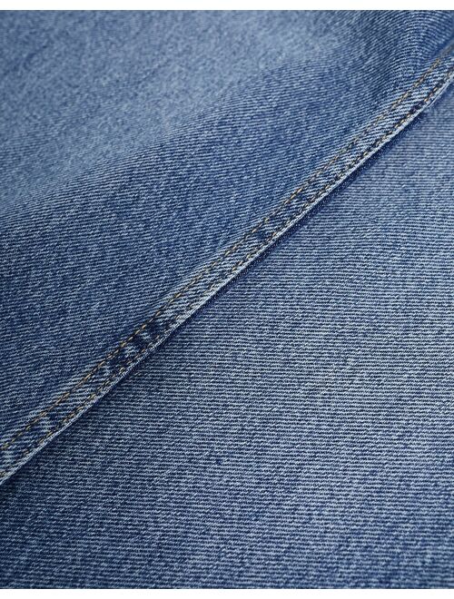Pull&Bear mid rise straight leg jeans in medium blue
