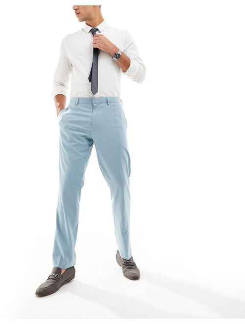 River Island slim suit pants in light blue