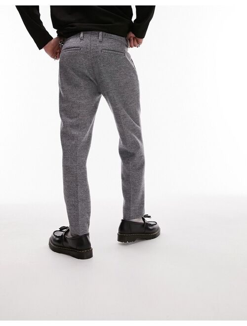 Topman premium tapered pants with wool in gray