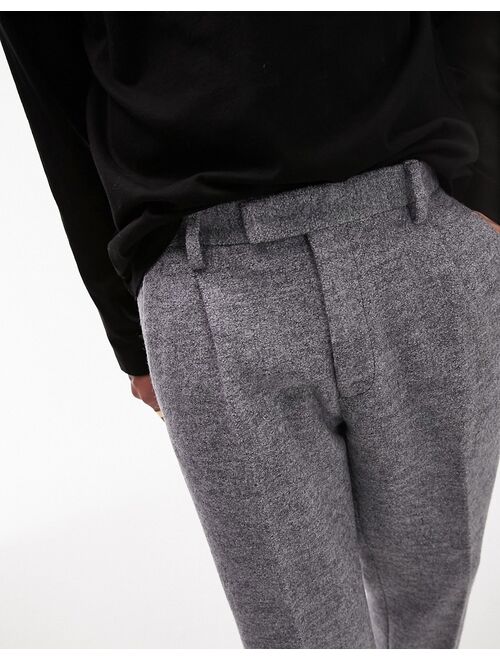 Topman premium tapered pants with wool in gray