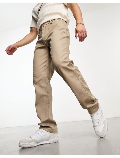 Only & Sons loose fit worker chinos in beige