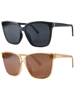 Retro Oversized Square Sunglasses for Women Men Trendy Classic Style Sun Glasses UV400 Protection