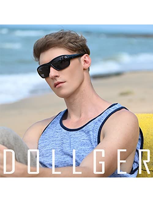 Dollger Polarized Sports Sunglasses for Men Women, UV400 Protection Shades for Running Fishing Cycling Driving Golf