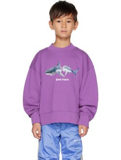 Kids Purple Shark Sweatshirt
