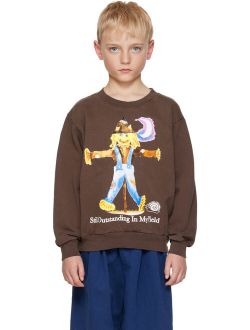 Online Ceramics Kids Brown Graphic Sweatshirt
