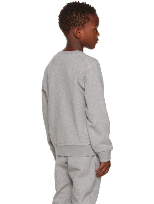 Stone Island Junior Kids Gray Garment-Dyed Sweatshirt