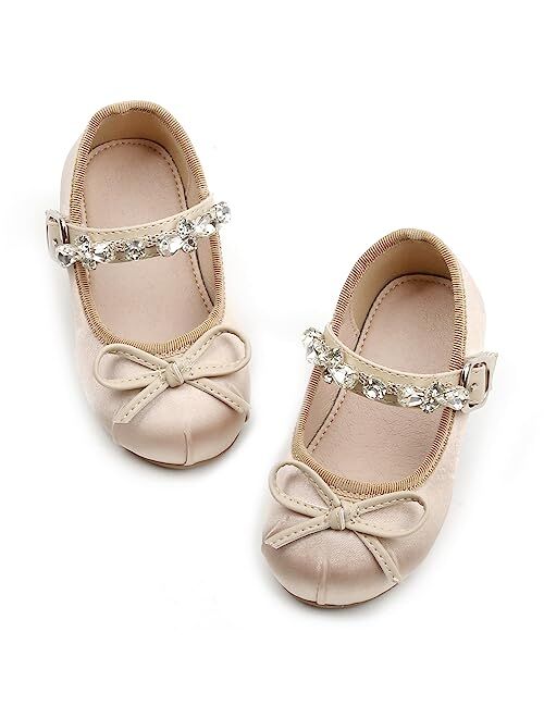 GINFIVE Toddler Girls Dress Shoes Little Girls Mary Janes Ballerina Flats Shoes Toddler