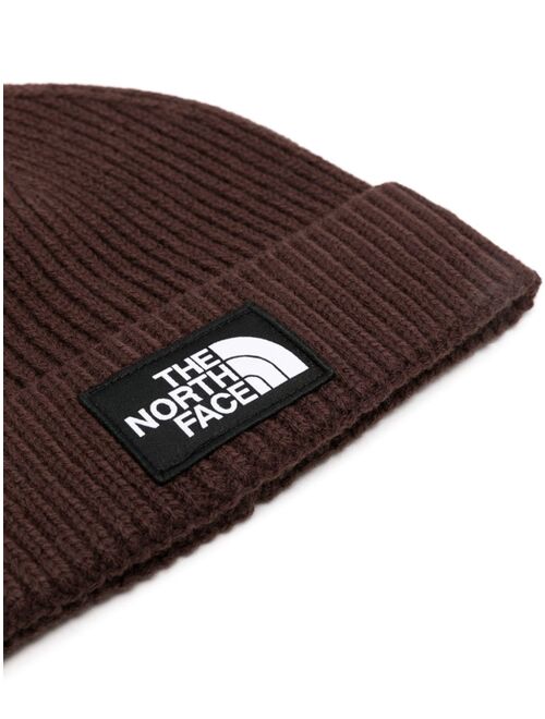 The North Face logo-patch ribbed-knit beanie