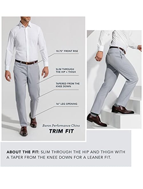 Mizzen+Main Men's Baron Chino Trim Fit Pants - Stretch, Lightweight, & Moisture-Wicking