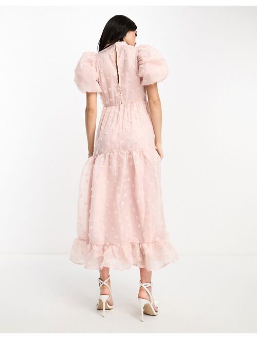 Dream Sister Jane rosette maxi dress in pink