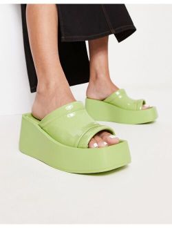 Exclusive chunky sole sandals in green