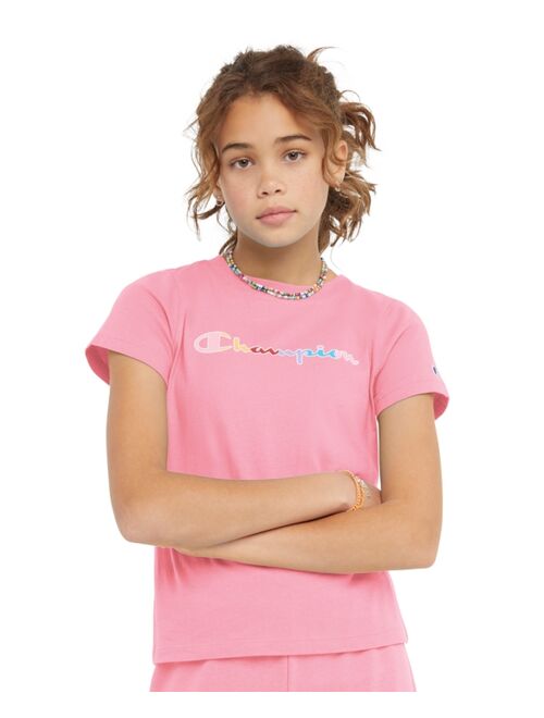 CHAMPION Little Girls Short Sleeve Graphic T-shirt with Script