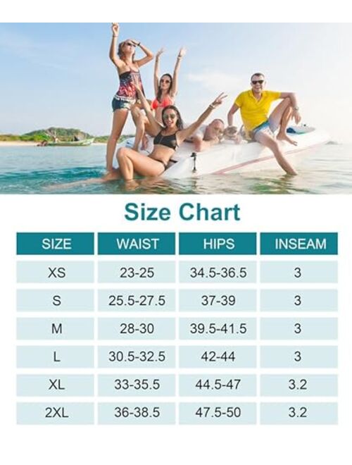 G Gradual Women's 3" High Waisted Swim Board Shorts with Pockets Quick Dry Swimsuit Bottoms Bathing Suit for Women with Liner