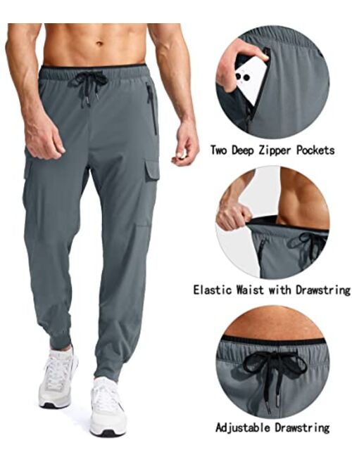 G Gradual Men's Joggers Hiking Cargo Pants Multi Pockets Lightweight Quick Dry Athletic Travel Golf Outdoor
