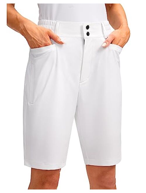 G Gradual Women's Golf Hiking Shorts 9" Stretch Quick Dry Cargo Bermuda Long Shorts Knee Length with Pockets for Women