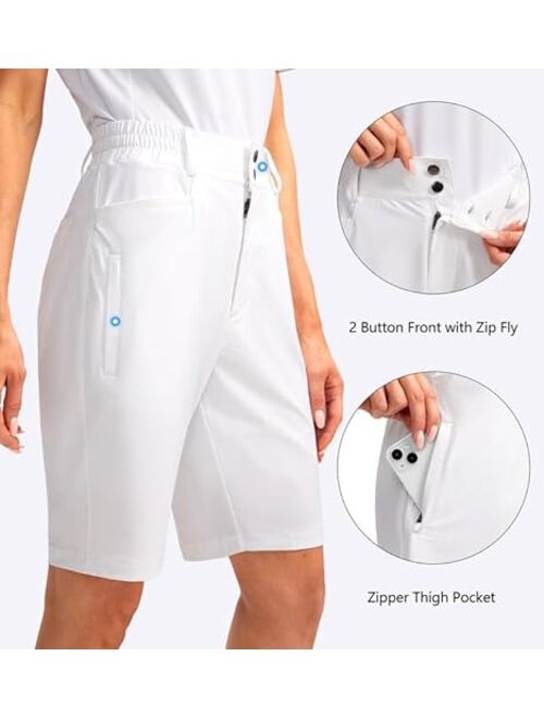 G Gradual Women's Golf Hiking Shorts 9" Stretch Quick Dry Cargo Bermuda Long Shorts Knee Length with Pockets for Women